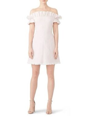 REBECCA TAYLOR OFF THE SHOULDER FRINGED SUITING DRESS ✨